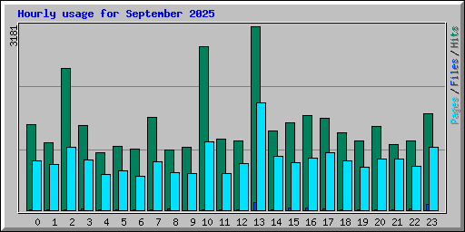 Hourly usage for September 2025